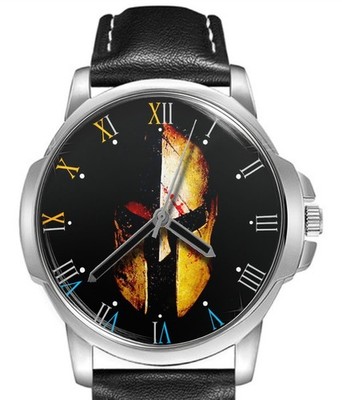 Spartan Warrior Sparta Leather Strap Big Dial Gift Wrist Watch