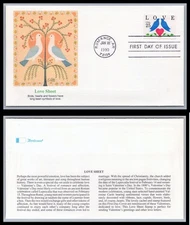 US FDC # 2440 25c Love-Birds  Fleetwood  S.Cancel 1990, 9Q1760