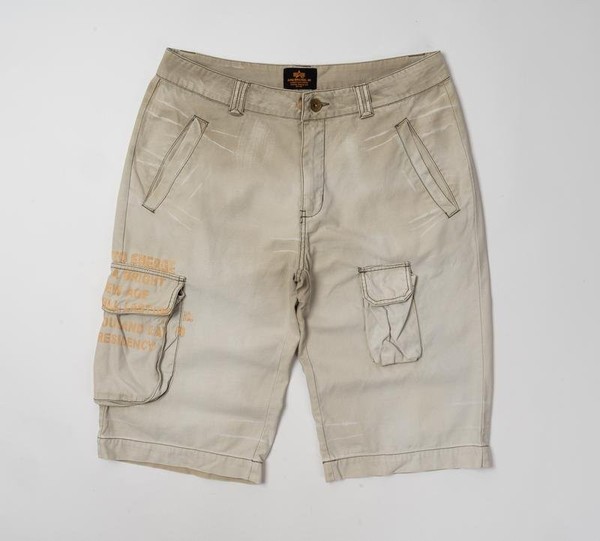 Men Alpha Industries Shorts Beige Cotton 34