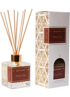 Aromatique Cinnamon Cider Reed Diffuser Set Contains White Ceramic Bottle,...