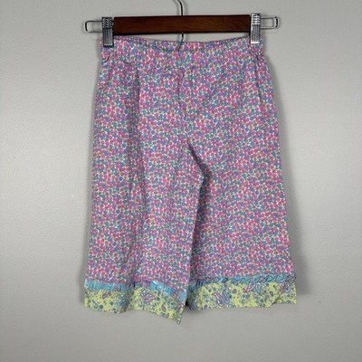 Hanna Andersson Girls Size 110 / 5 Cropped Capri Pants Floral Pink Purple