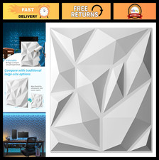 20 Pack 3D Wall Panels for Interior Decor - White PVC, 11.8"x11.8", 19 Sq Ft, Li