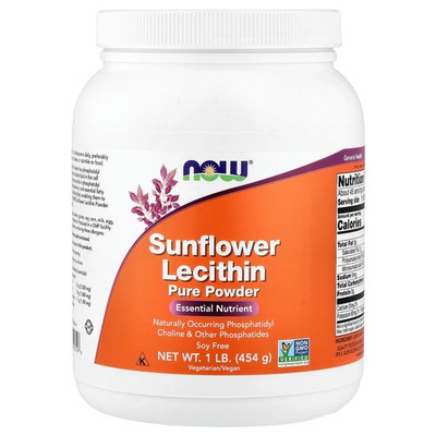 Now Foods Sunflower Lecithin Pure Powder 1 lb 454 g GMP Quality Assured, Kosher,