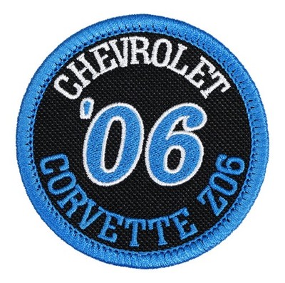 2006 Chevrolet Corvette Z06 Embroidered Patch Black/Aqua Iron-On Sew-On Hat Bag
