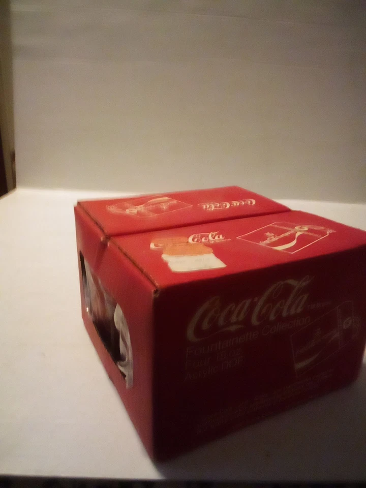 Tazas acrílicas Coca-Cola 15 oz - Juego de 4 - De colección 1987 - Sin abrir en caja Foto 4 de 4