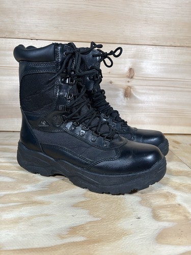 Rocky Black Fort Zipper Waterproof Service Boot Size 9 M - Tactical Combat