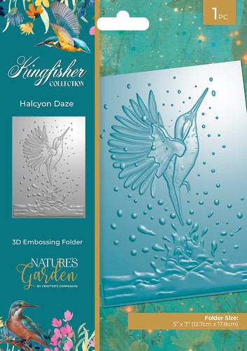 Nature's Garden Kingfisher 3D Embossing Folder 5"X7"-Halcyon Daze DEF5HADA