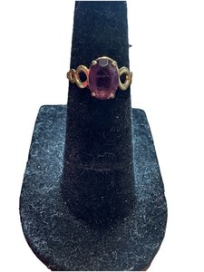 Vintage 10K Gold Ring Purple Stone Amethyst Size 3  Petite Estate