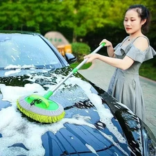 Rotating Car Wash Mop Cleaning Brush Head Auto Supplies Three-Section Telescopic