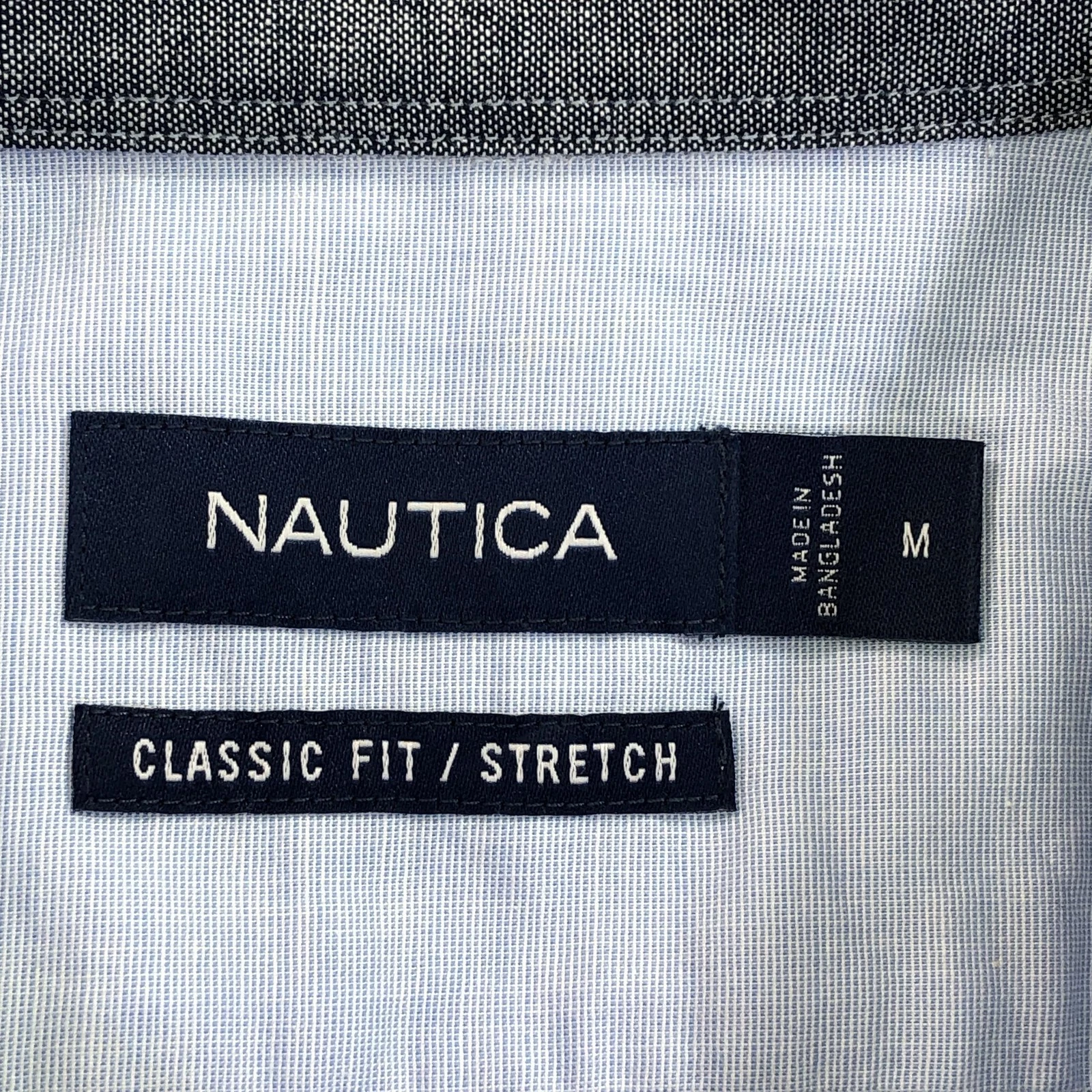 NEW Nautica Shirt Mens Medium Blue Long Sleeve Button Up Classic Fit Stretch image 10