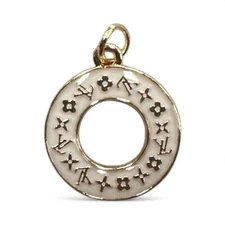 LV ZIPPER PULL CHARM GOLD Light Purple Double Sided