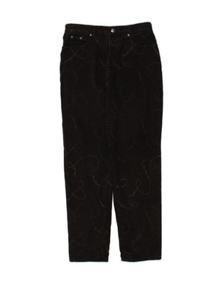 ROCCOBAROCCO Damen Graphic Tapered Jeans IT 48 XL W34 L30 Schwarz Geometrisch AR13