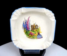 L & Sons Hanely Porcelain Crinoline Lady Antique 5 1/4" Ashtray 1920-1930