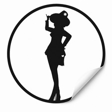 Aufkleber Olsenbande Yvonne Silhouette Senilkonfus alberne Henne &Oslash; 10cm Sticker