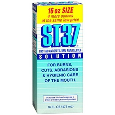 4 Pack S.T.37 First Aid Antiseptic Oral Pain Reliever Solution 16Oz Each