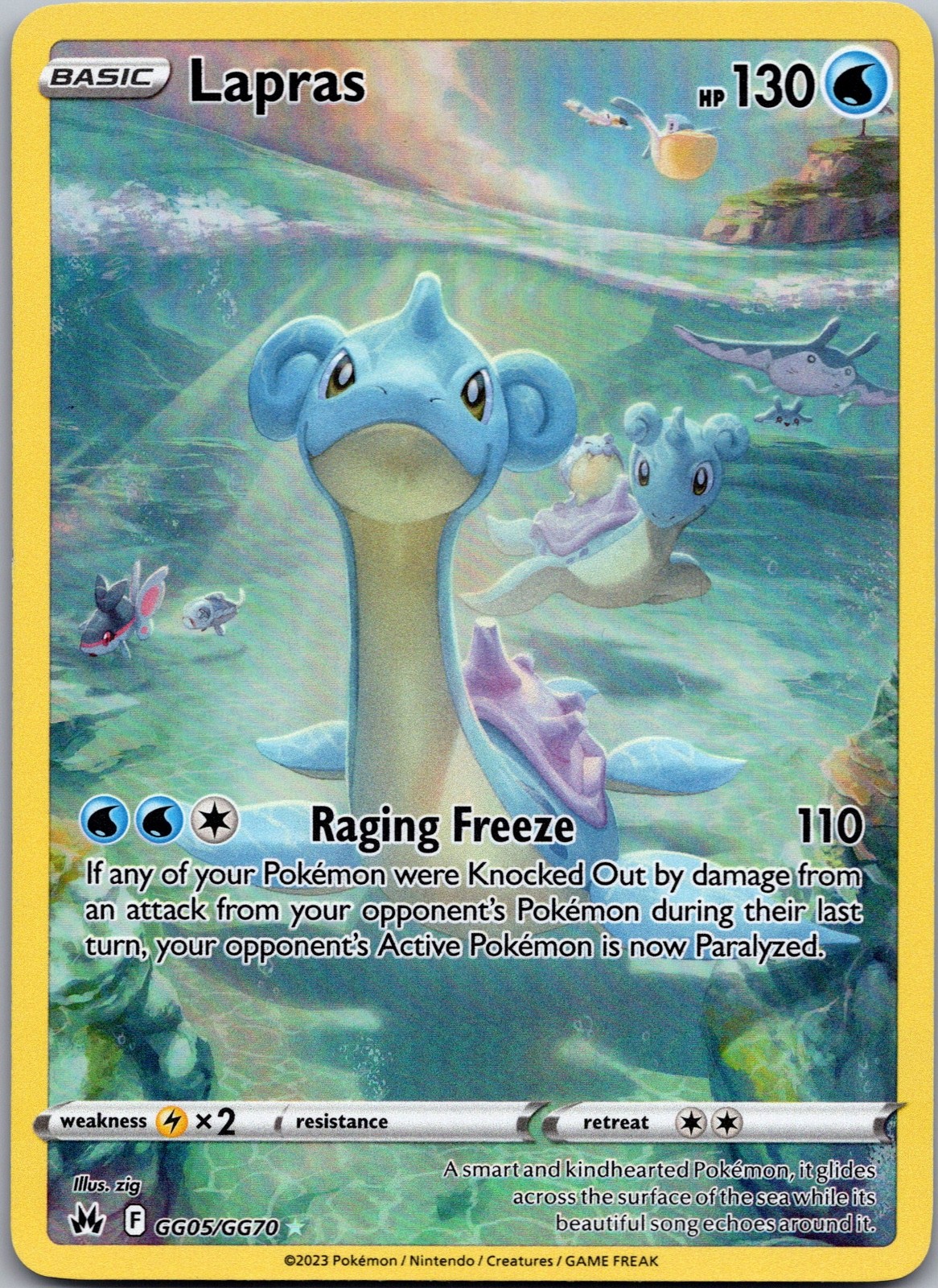 Lapras Holo Ultra Rare SWSH: Crown Zenith: Galarian Gallery GG05/GG70 NM