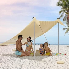 VILLEY 8x7FT Beach Tent Sun Shelter UPF50+ Protection 5Person Portable Sun Shade