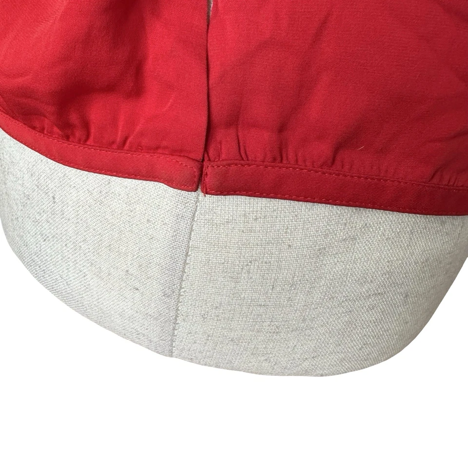 Blusa de seda vintage Y2K Ellen Tracy para mujer talla 2 roja boho capucha cuello blusa Foto 4 de 4