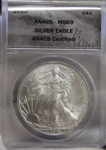 2010 US Silver Eagle $1 ANACS MS69