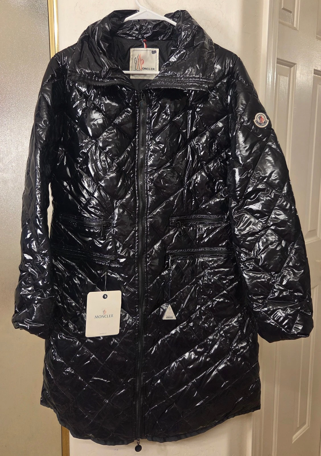 Moncler — New! Moncler 'Lucie' Long Down Puffer Jacket Coat Black Womens 4 / XL MSRP $1990