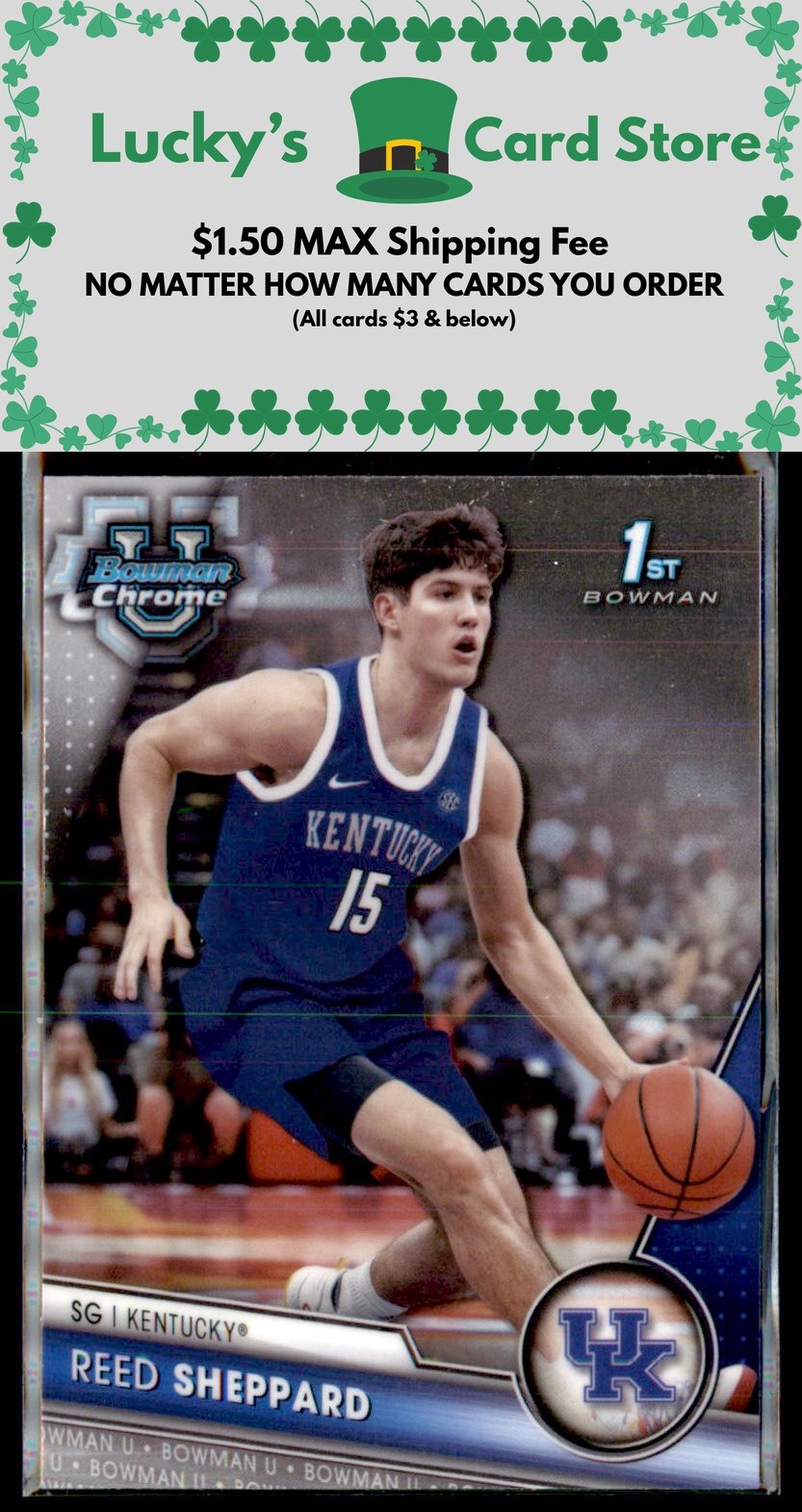 2023-24 Bowman University Chrome #45 Reed Sheppard