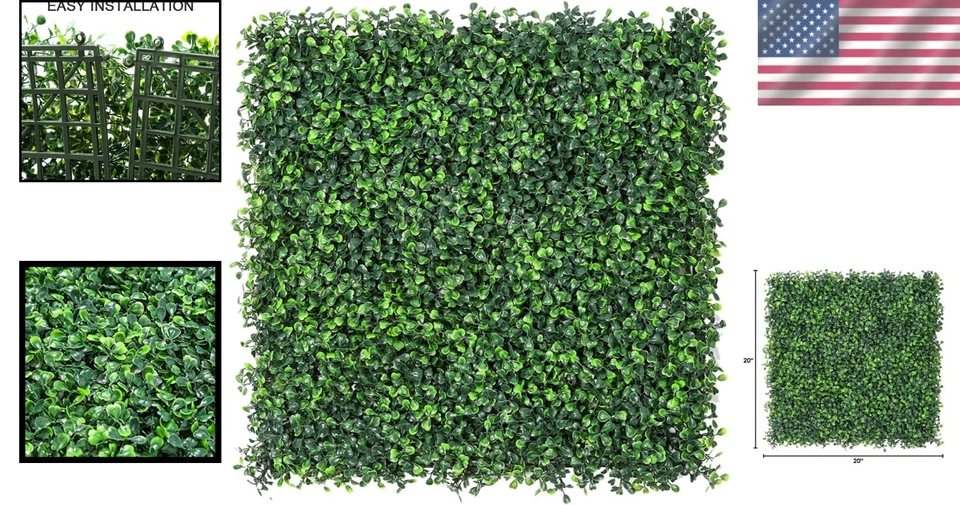 Paneles de privacidad de boj artificial duraderos de 20"x20" - Solución de jardín ecológica Foto 2 de 4