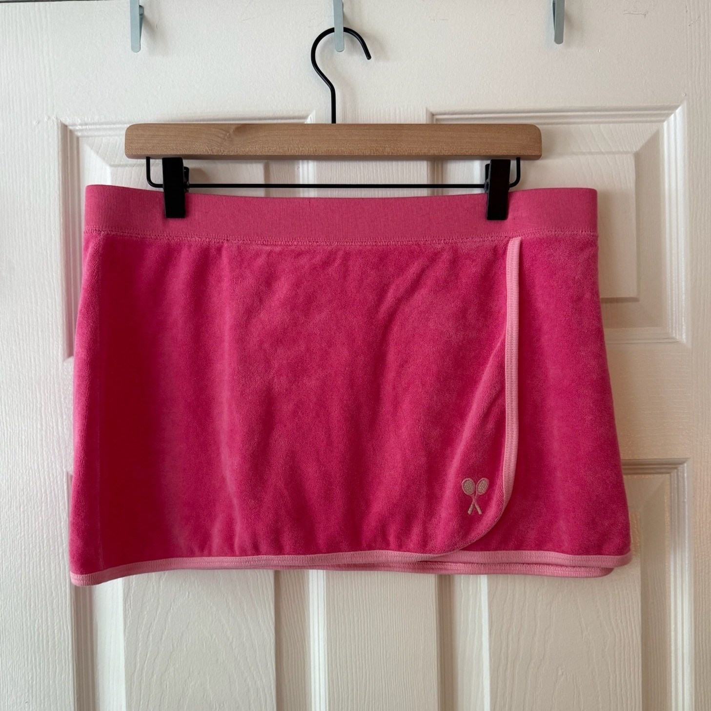 Juicy Couture Pink Terry Cloth Mini Tennis Skirt Y2K Lounge Activewear