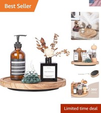 Wood Lazy Susan Organizer Kitchen Turntable for Cabinet Farmhouse Bathroom De...