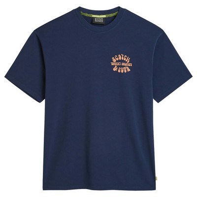 SCOTCH&SODA Herren T-Shirt - Front & Back Artwork Tee, Relaxed Fit, Print, Ru...