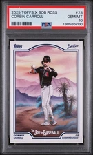 Corbin Carroll 2025 Topps Bob Ross #23 Diamondbacks PSA 10 Pop 1!!