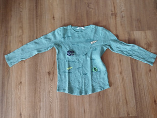 Longsleeve 134/ 140 H&M Langarmshirt grün Pullover Junge Mädchen Unisex