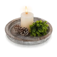 Decorative Tray for Coffee Table: Round Candle Plate Holder Centerpieces for ...