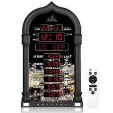 Azan Clock Read HomeOfficeMosque Digital Azan Clock Home Decor Black 1Set