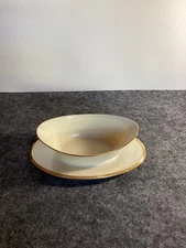 Lenox Eternal Gravy Boat with Attached Underplate Ivory Color W/ Gold Trim