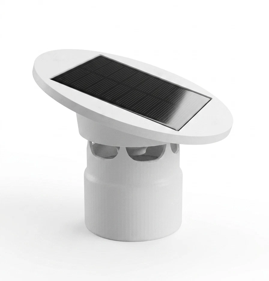 Extracteur d'Air Solaire Ventilation Secondaire 45m³/h Ø100 KLANTO Blanc - Photo 1/4