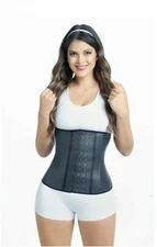 Black Colombian Latex Waist Cincher with a Neoprene Inner Womens Sizes 2XL