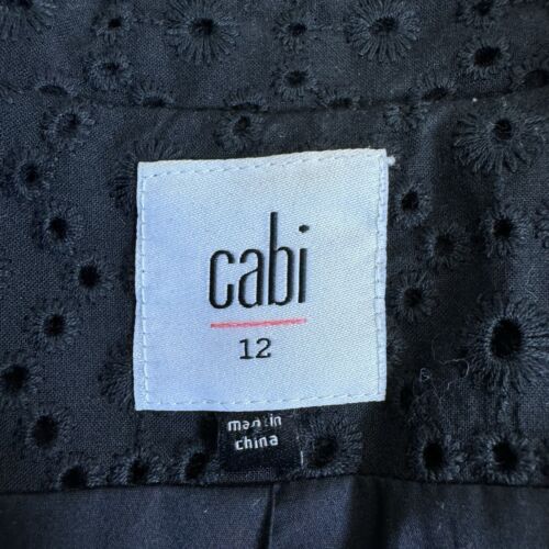 CABI Women’s Flamenco Jacket Size 12 Style 5293 Black Eyelet Lace Blazer - Picture 7 of 8