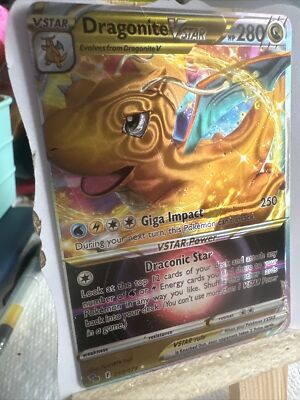 Dragonite Vstar Shiny 🕺Fan Art🕺Holo Card Limited Edition