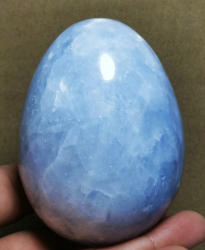 Natural Polished Blue Calcite Crystal Egg Healing Reiki Stone - Picture 7 of 10