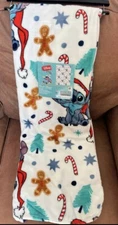 Disney Stitch & Gingerbread Man Plush Christmas Throw 50 x 70 Blanket