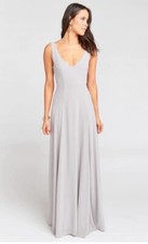 SHOW ME YOUR MUMU Jenn Maxi Dress Bridesmaid Wedding NWT Dove Grey Chiffon XS