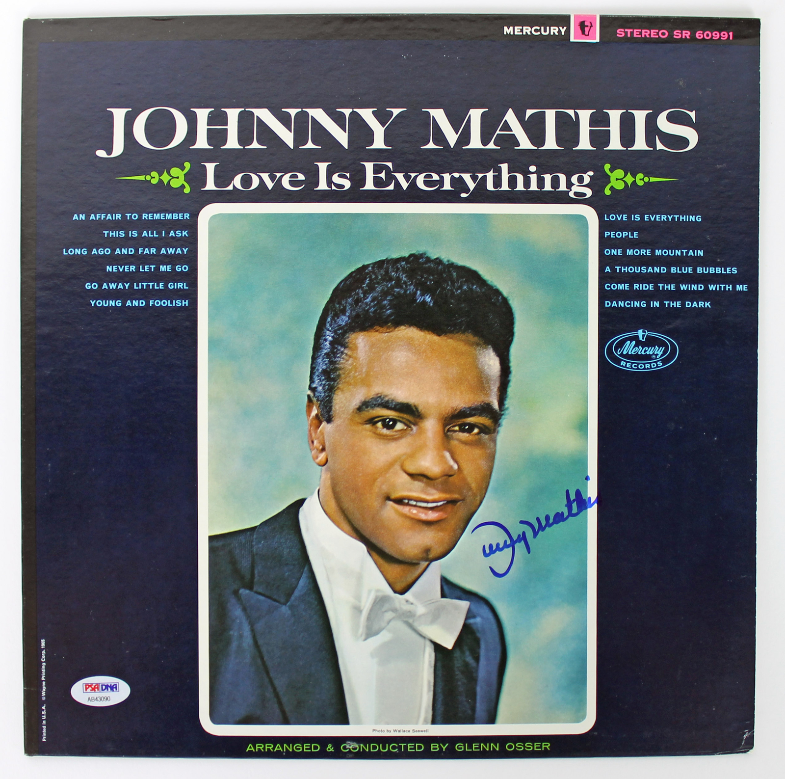 Johnny Mathis Authentic Signed Love Is Everything Album Cover PSA/DNA # ...