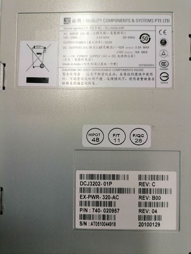 Lot of 2: Juniper Power Supply DCJ3202-01P EX-PWR-320-AC P/N: 740-020957 - Picture 4 of 4