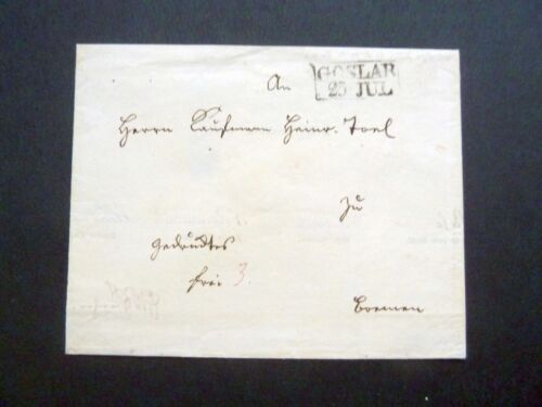 Hannover: Vorphilabrief 1829 GOSLAR - BREMEN - Freimaurerschreiben