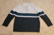 Cat Jack Little Boys Cozy Sweater - 1/4 Zip Pullover Sweater Mock Neck Size 4T