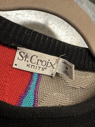 Vintage St. Croix 3D Knit Colorful Hip Hop Coogi Style Sweater Sz L/XL - Picture 3 of 10