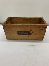 Vintage ARMOUR Corned Beef  Wood Shipping Crate  Box ~  Vibrant Graphics Ink