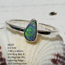 Natural Australian Opal Ring Handmade 925 Sterling Silver Gift Jewelry SR297
