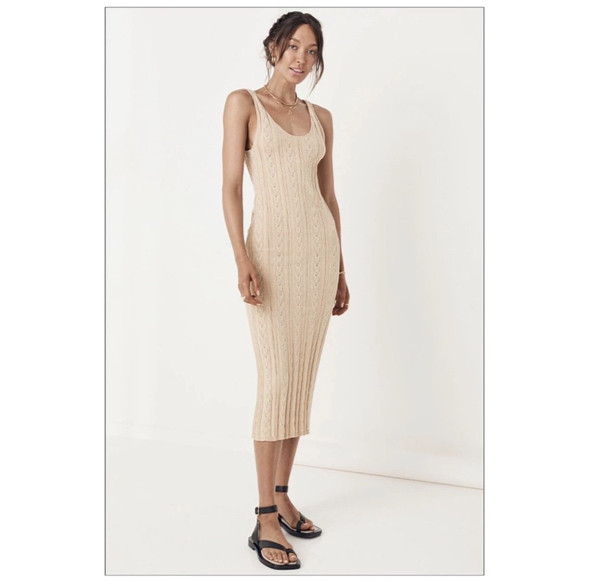 spell frenchie rib mini dress Spell Frenchie Rib Slip Mini Dress Khaki