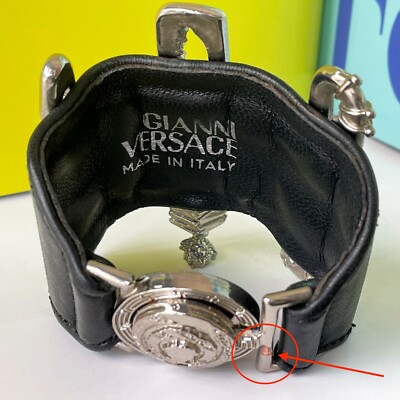 GIANNI VERSACE black leather cuff w/ Safety Pins from S/S 1994 | eBay